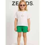 Kız Çocuk Pamuklu Desenli T-Shirt - Ekru - 4 Yaş