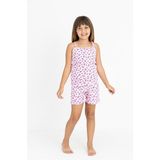Kız Çocuk Pamuklu Ip Askılı Şortlu Pijama Takımı - Açık Pembe - 7 - 8 Yaş