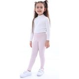 Kız Çocuk Pamuklu Likralı Kaşkorse Mevsimlik Tayt - Kırık Pembe - 7 - 8 Yaş