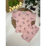 Kız Çocuk Pamuklu Şort‑tişört Pijama Takımı - Pembe - 4 - 5 Yaş
