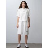 Kız Çocuk Pamuklu Tasarım Oversize T-Shirt Şortlu Takım - 9 - 10 Yaş - Ekru