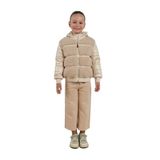 Kız Çocuk Pelüş Detaylı Bej Şişme Mont 4 Yaş (104 cm)