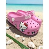 Kız Çocuk Pembe Kitty Kromi Figürlü Kaymaz Taban Terlik Havuz Plaj Deniz Sandaleti