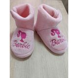 Kız Çocuk Pembe Panduf Barbie Figürlü Ev Patiği