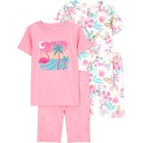 Kız Çocuk Pijama Set 4'lü Paket - Çok Renkli
