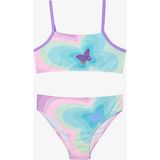 Kız Çocuk Rainbow Butterfly Halter Yaka Bikini Takımı - 7 - 8 Yaş - Renkli