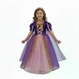 Kız Çocuk Rapunzel Kostümü – Mor Prenses Parti Elbisesi TRD-RPN-012