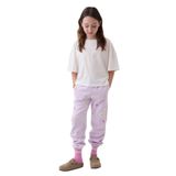 Kız Çocuk Relaxed Logo Fransız Havlu Kumaş Lila Jogger Eşofman Altı