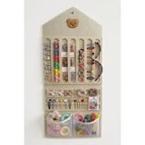 Kız Çocuk Saç Aksesuarları Düzenleyici Çanta, Duvara Monte, Taç ve Lastik Organizer - Seçenek 1