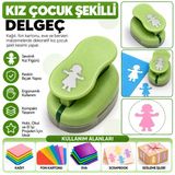Kız Çocuk Şekilli Orta Boy Şekilli Delgeç | Kağıt Fon Kartonu Eva Delgeç | Scrapbook Hobi Delgeci