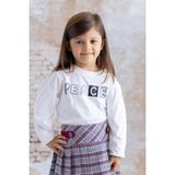 Kız Çocuk Sim Baskılı Kolu Büzgülü T-Shirt - Siyah - 3 - 4 Yaş