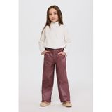 Kız Çocuk Simli Bordo Pantolon 9 Yaş (134 cm)