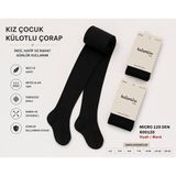 Kız Çocuk Siyah Külotlu Çorap 120 Den Yumuşak Esnek Opak Külotlu Çorap - 11-12 Yaş
