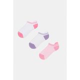 Kız Çocuk Softy Pink 3lü Çok Renkli Patik Çorap - 27 - 30