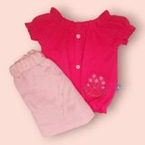 Kız Çocuk Şort Etekli Alt Üst Takım - 9 Ay - Pembe