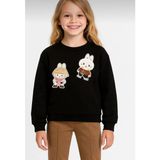 Kız Çocuk Sweatshirt 10-14 Yaş 36091 - Siyah - 10 Yaş