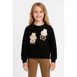 Kız Çocuk Sweatshirt 5-9 Yaş 36091 - 6 - 7 Yaş - Siyah