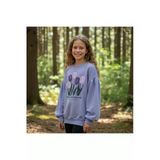 Kız Çocuk Sweatshirt Balon Kol Baskılı Oversize Pamuklu Sweatshirt / Geniş Kalıp Uzun Kollu Tişört