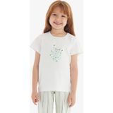 Kız Çocuk T-Shirt 51825 - Beyaz - 9 - 10 Yaş