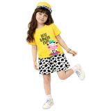 Kız Çocuk Takım Sarı T-shirt Şort Takım İlkbahar Yaz 2-7 Yaş