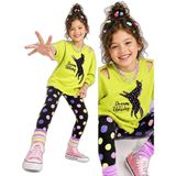 Kız Çocuk Takım Unicorn Sweatshirt - Puantiye Tayt Takım (4-10 Yaş)