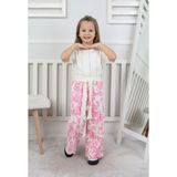 Kız Çocuk Taş Işlemeli T-Shirt Pantolon Takım - 5 - 6 Yaş - 00406 Pembe