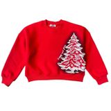 Kız Çocuk Taş ve İnci Detaylı Şardonlu Yılbaşı Sweatshirt