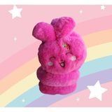 Kız Çocuk Tavşan 3D Peluş Kulaklık Fuşya