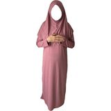 Kız Çocuk Tek Parça Namaz Elbisesi - Gül Rengi - 6 - 9 Yaş