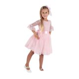 Kız Çocuk Tokalı Ve Tül Dantel Trend Abiye Elbise Ak2209, Pembe, 5 Yaş