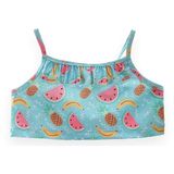 Kız Çocuk Tropikal Meyve Desenli Bikini Takım - Mavi - 5 - 6 Yaş