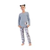 Kız Çocuk Uzun Kol 2 İplik Füme Pijama Takım C7T0N2O504 FÜME 11-12 YAŞ