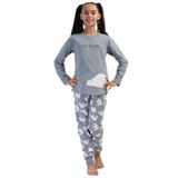 Kız Çocuk Uzun Kol 2 İplik Gri Pijama Takım C7T3N0O304 GRİ 11-12 YAŞ