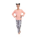 Kız Çocuk Uzun Kol 2 İplik Pembe Pijama Takım C7T0N2O504 PEMBE 11-12 YAŞ