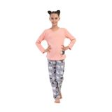 Kız Çocuk Uzun Kol 2 İplik Pembe Pijama Takım C7T0N2O504 PEMBE 9-10 YAŞ