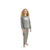 Kız Çocuk Uzun Kol Gri Melanj Pijama Takım C6T9N6O8 GRİ MELANJ 128/7-8 YAŞ