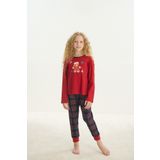 Kız Çocuk Uzun Kol Kırmızı Pijama Takım C4T4N7O8 KIRMIZI 128/7-8 YAŞ