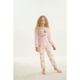 Kız Çocuk Uzun Kol Pembe Pijama Takım C9T5N7O8 PEMBE 104/3-4 YAŞ
