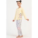 Kız Çocuk Uzun Kol Sarı Pijama Takım C0T3N2O504 - 9 - 10 Yaş