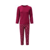 Kız Çocuk Uzun Kollu Pijama Takımı Bordo