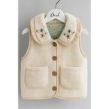 KIZ ÇOCUK WELSOFT KUZU İÇİ DESENİ PAMUK ASTARLI ÇİÇEK NAKIŞLI CEPLİ 1-4 YAŞ YELEK