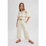 Kız Çocuk Wide Leg Geniş Paça Pamuklu Pantolon