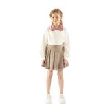 Kız Çocuk Yakalı Uzun Kollu Ekru Tişört 9 Yaş (134 cm)
