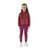 Kız Çocuk Yakası Fırfır Detaylı Bordo Sweatshirt 4 Yaş (104 cm)