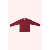 Kız Çocuk Yakası Fırfır Detaylı Bordo Sweatshirt 5 Yaş (110 cm)