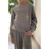 Kız Çocuk Yeşil Uzun Kol Kışlık Kadife Bisiklet Yaka Pijama Takımı 10E-2356 - 9 Yaş