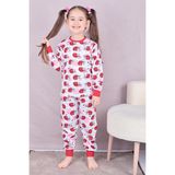 Kız Çocuk%100 Pamuk Pijama Takımı 1810-Kırmızı