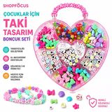 Kız Çocukları İçin Kalp Kutulu Takı Tasarım Boncuk Seti 7 Bölme Boncuklu Ve İpli Hediyelik Çocuk Eğlenceli Ve Öğretici
