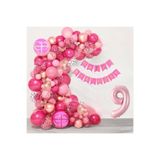 Kiz Çocuklarina Özel Fuşya Makaron Pembe Lüks Balon Zincir Set, 2