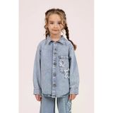 Kız Çocukyıldız Detaylı Kot Gömlek Mavi 4-9 Yaş